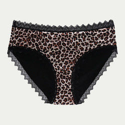 Cotton Leak Proof Period Underwear Leopard S-4XL Plus Size Menstrual Panties