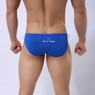 Mid Rise Patterned Boxer Briefs Bikini Adjustable Men Swimming Short