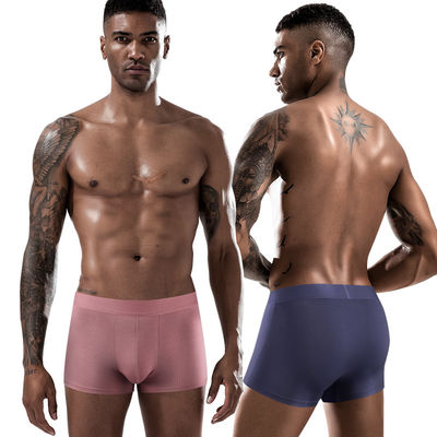 Regenerated Cellulose Mens Breathable Panties Solid Color Seamless Boxer Briefs Mens